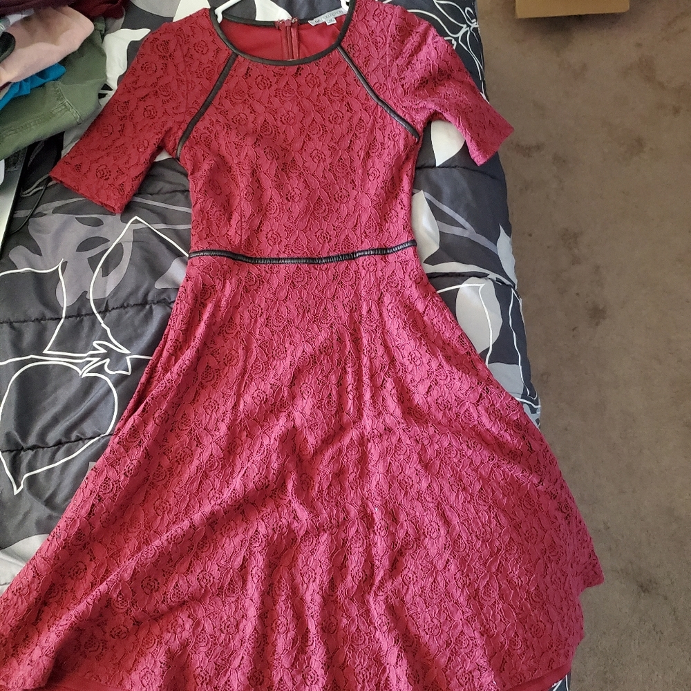 Burgundy womens dress